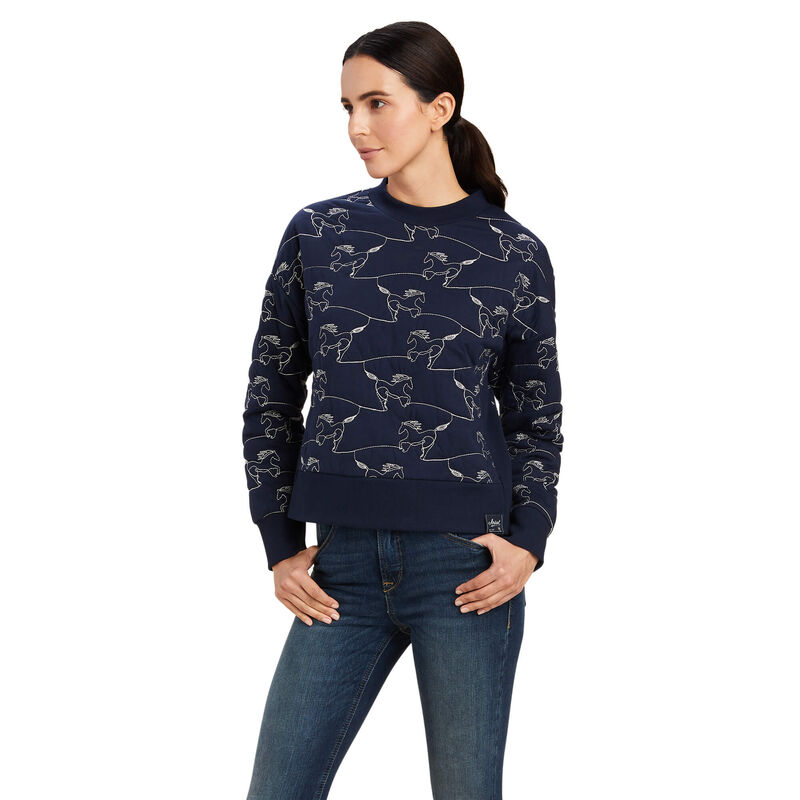 Ariat Sweatshirt Damen - Contour Equine Crew Navy ( EBPIR-8260 )